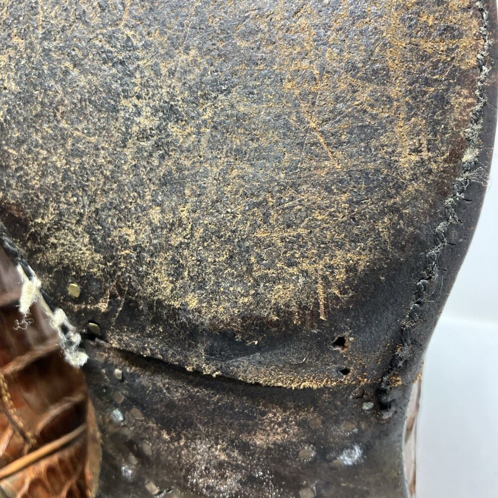 Vintage 80s Cowtown Lizard Skin Western Leather Cowboy Boots Men’s 8.5 D Brown - Picture 12 of 16